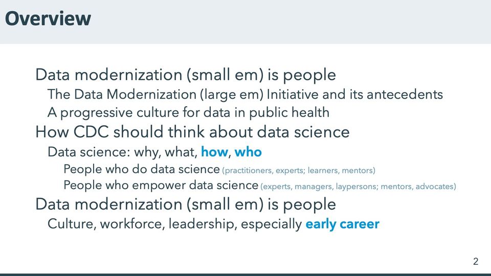 Slide 2: Overview; its text follows