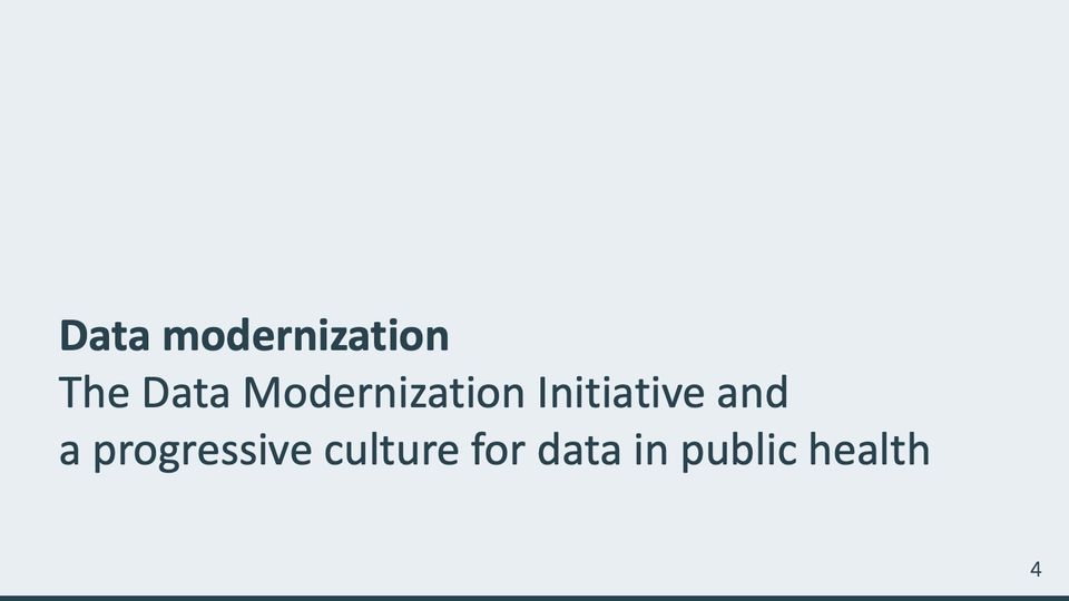 Slide 4: Data modernization; its text follows