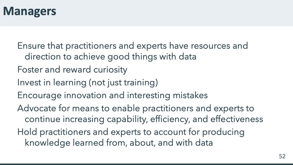 Slide 52: Managers; its text follows