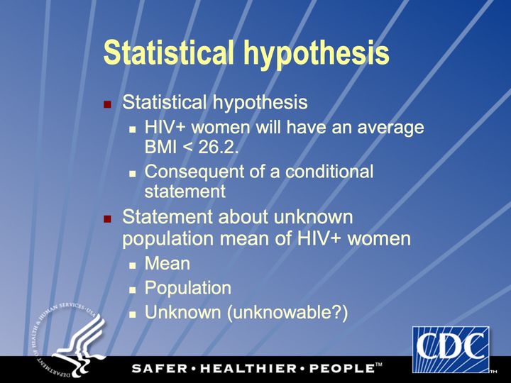 Slide 11: Statistical hypothesis (1); its text follows