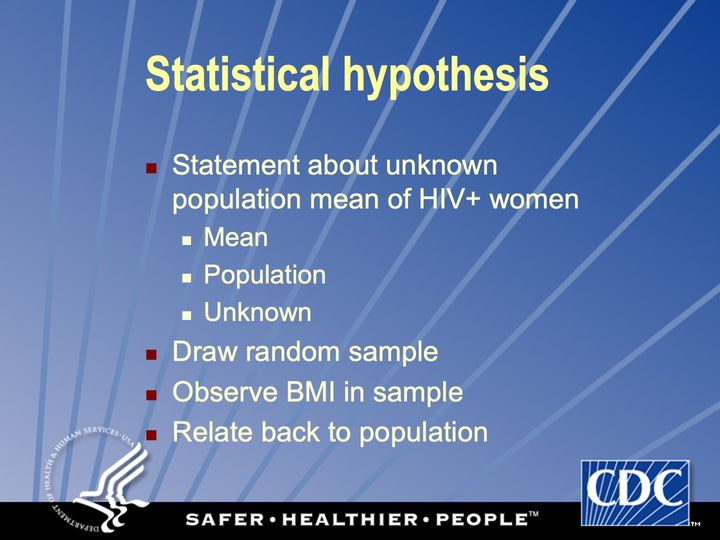 Slide 12: Statistical hypothesis (2); its text follows