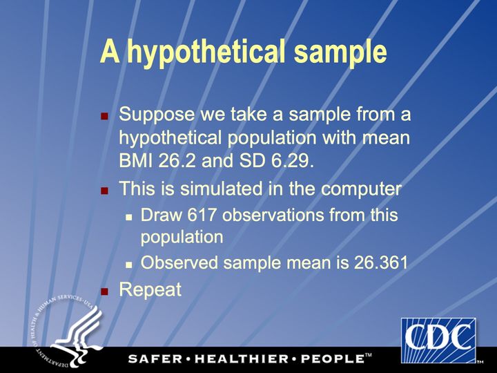 Slide 17: A hypothetical sample; its text follows