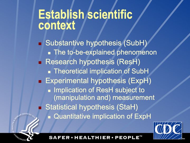 Slide 38: Establish scientific context; its text follows