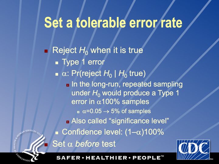 Slide 42: Set a tolerable error rate (2); its text follows