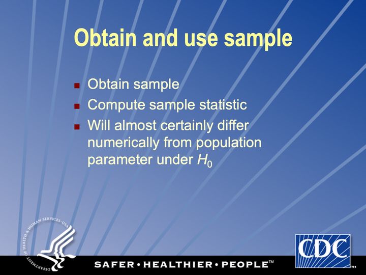 Slide 44: Obtain and use sample; its text follows