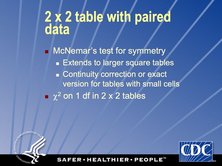 Slide 93: 2 x 2 table with paired data (2); its text follows