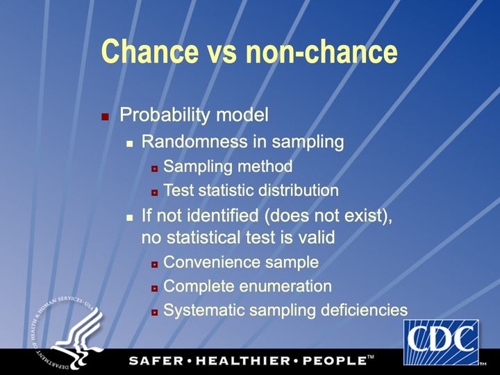 Slide 108: Chance vs non-chance (1); its text follows