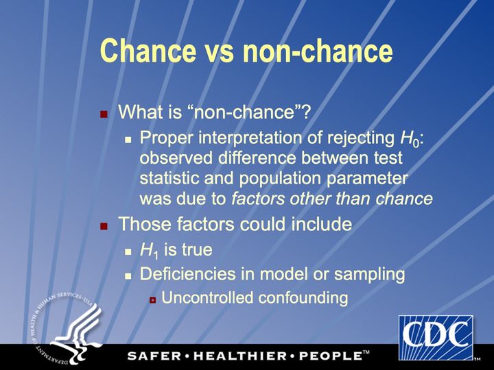 Slide 109: Chance vs non-chance (2); its text follows
