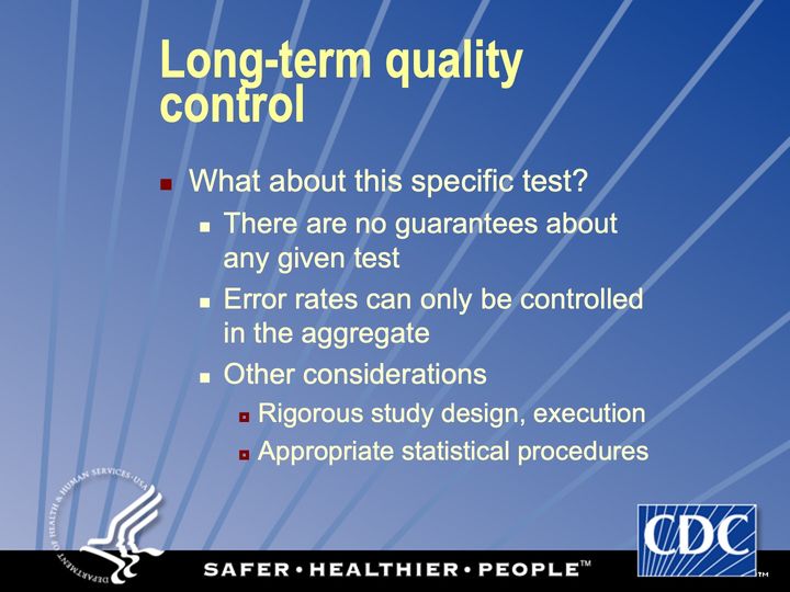 Slide 111: Long-term quality control (2); its text follows