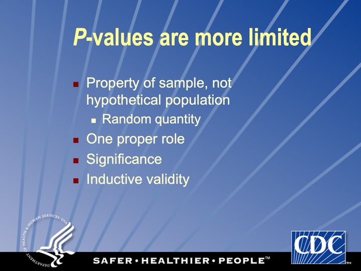 Slide 112: P-values are more limited; its text follows