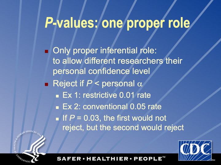 Slide 113: P-values: one proper role (1); its text follows