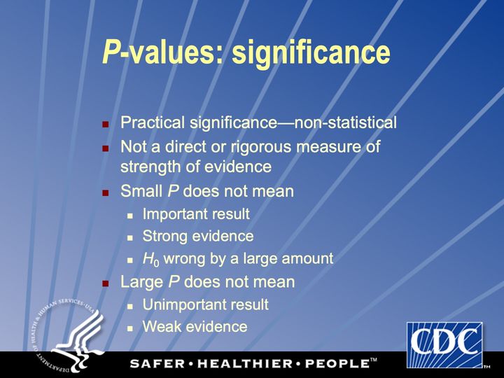 Slide 115: P-values: significance; its text follows
