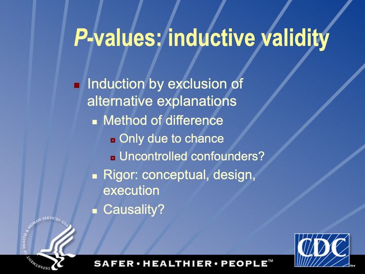 Slide 116: P-values: inductive validity; its text follows
