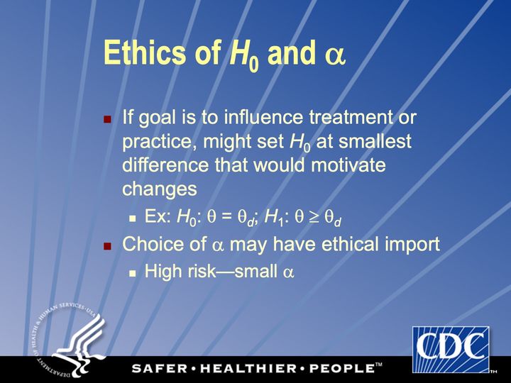 Slide 120: Ethics of H0 and α; its text follows