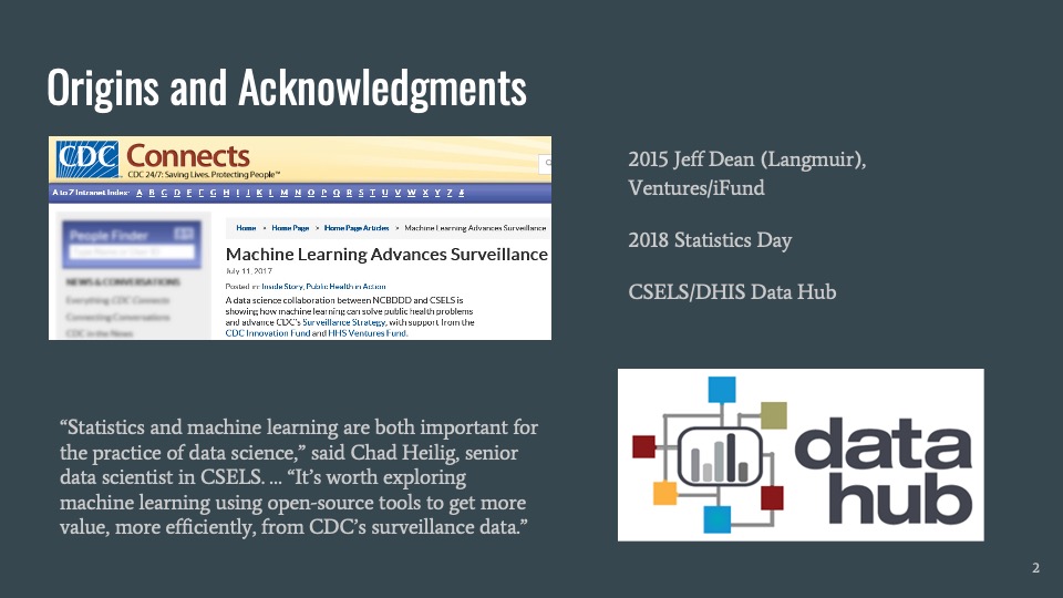 Screenshot of an intranet news article page headed CDC Connects, and the Data Hub logo.