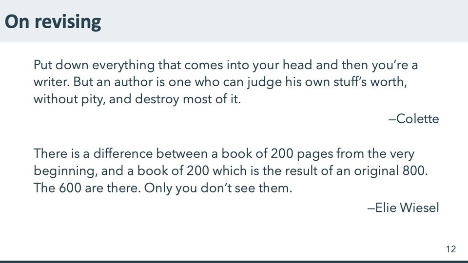 Slide 12: On revising; its text follows