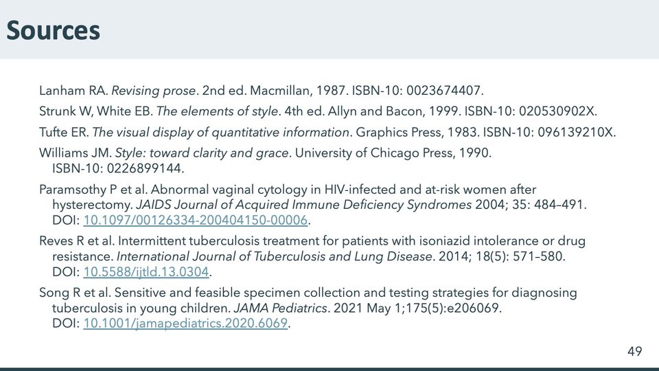 Slide 49: Sources; its text follows