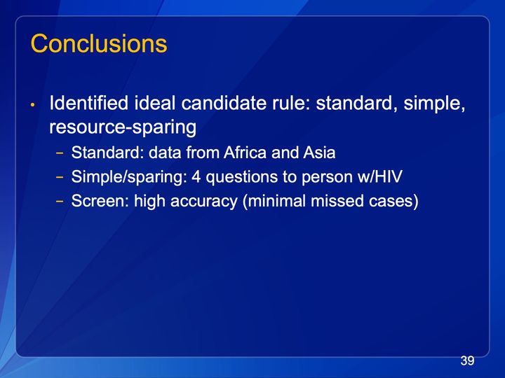 Slide 39: Conclusions; its text follows