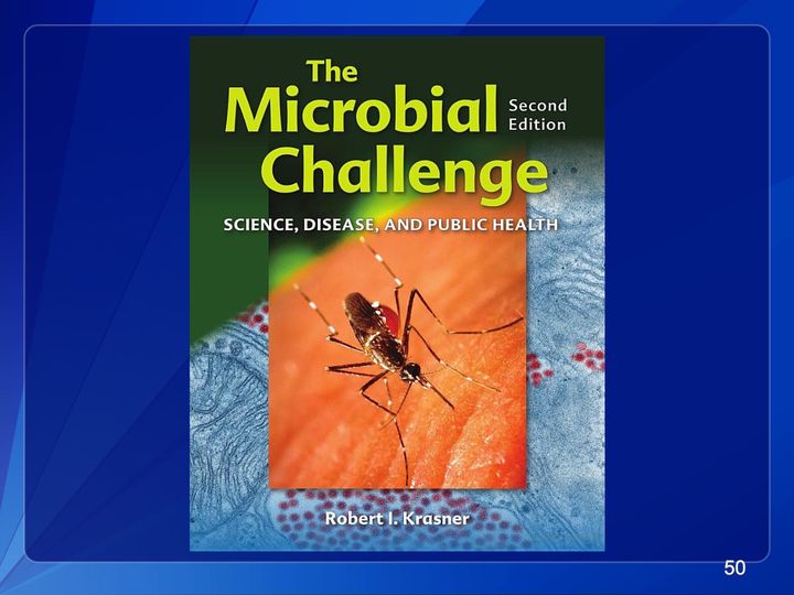 Book cover: a mosquito on orange skin over a blue micrograph, with the title in yellow-green and the subtitle and author in white.