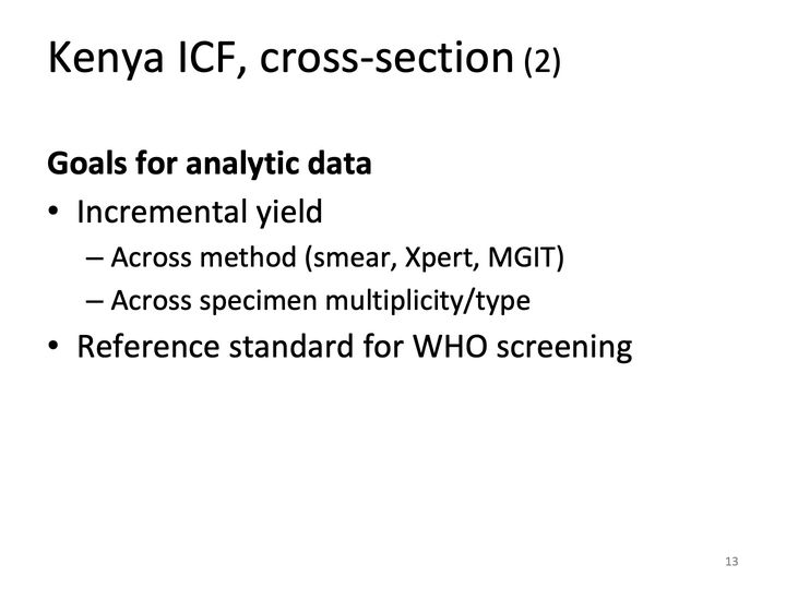 Slide 13: Kenya ICF, cross-section (2); its text follows