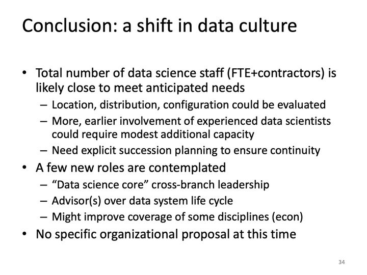 Slide 34: Conclusion: a shift in data culture; its text follows