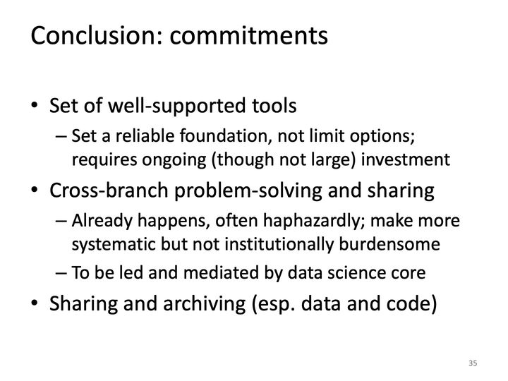 Slide 35: Conclusion: commitments; its text follows